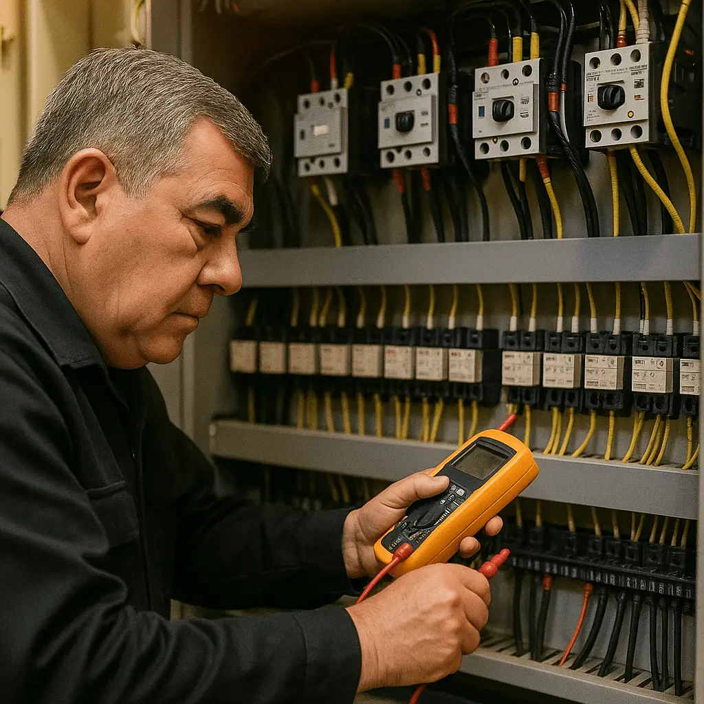 Spannungsprüfung mit Multimeter