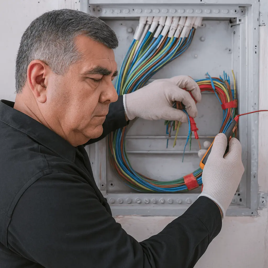 Verdrahtung im Elektroverteiler